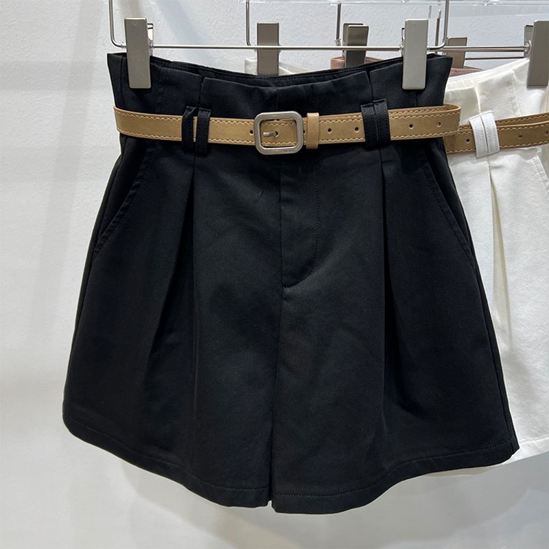 

K-style High Waist Shorts 2024 Summer Easiest for Match Bud Black([In Stock]]) XL