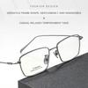 Luxury Business Casual Mens Glasses Frame Screwless Design UltraLight Semi-Titanium Fashion Trend Retro Square Eyewear New Style