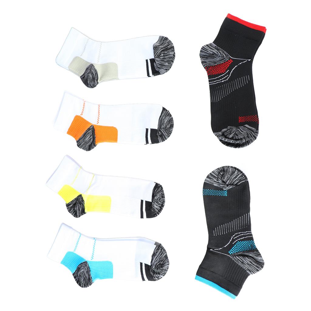 6 Pairs Short Sports Socks Sweat Absorption Breathable High Elasticity Compression Socks for Men Women Color Mixed Free