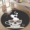 1pc Coffee Skull Office Round Area Rug, Under Office Chairs Bedroom Living Room Home Decor, Room Deco