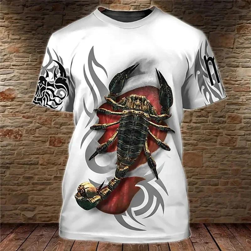 3D Printed Scorpion T Shirt For Men Cool Animal Pattern Tees Summer Casual Short Sleeves O-Neck Tops Street Loose T-Shirts