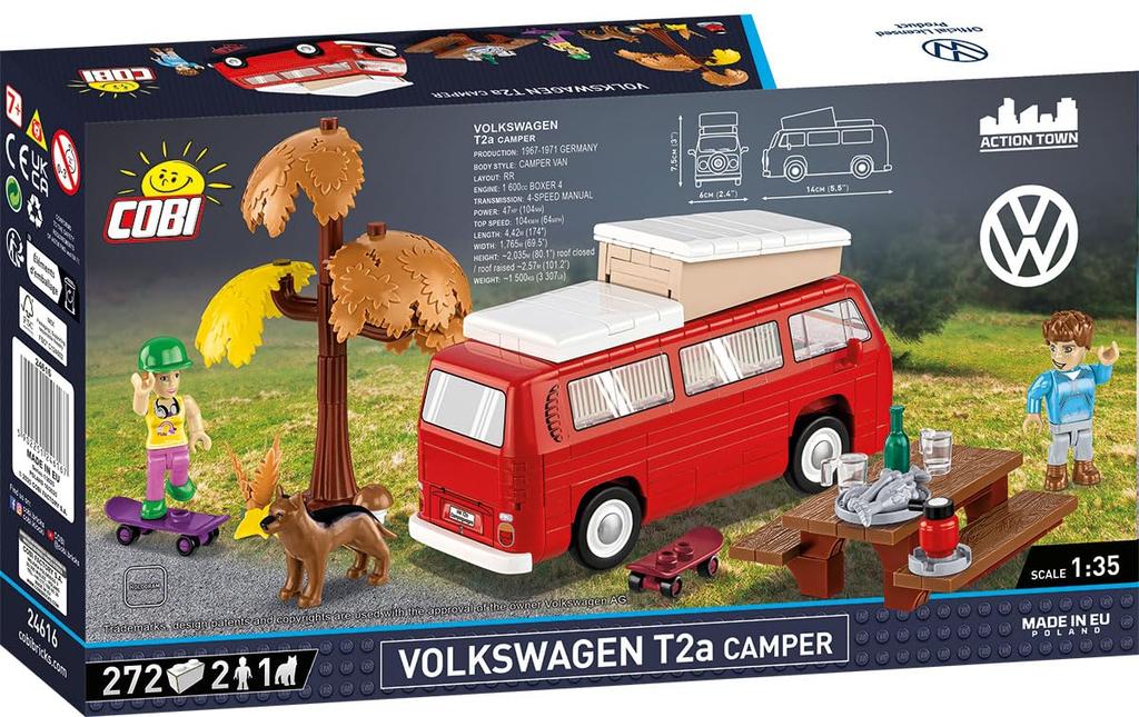 COBI Bausteine Volkswagen Lieferwagen T2a Maßstab 1:35 272 Teile Camping Life [HERGESTELLT IN EU] 24616