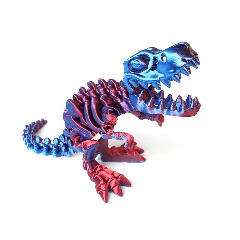

3D-печать Гибкие и подвижные суставы Скелет динозавра Тираннозавра Рекса Украшение для трансформации дракона Подарок ручной работы Декор синий