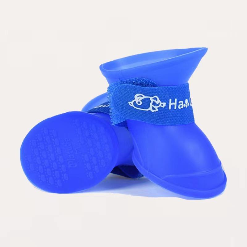 4pcs/Set Dogs Shoes Candy Colors Rubber Waterproof Soft Pet Rain Boots For Puppy Cats S/M/L