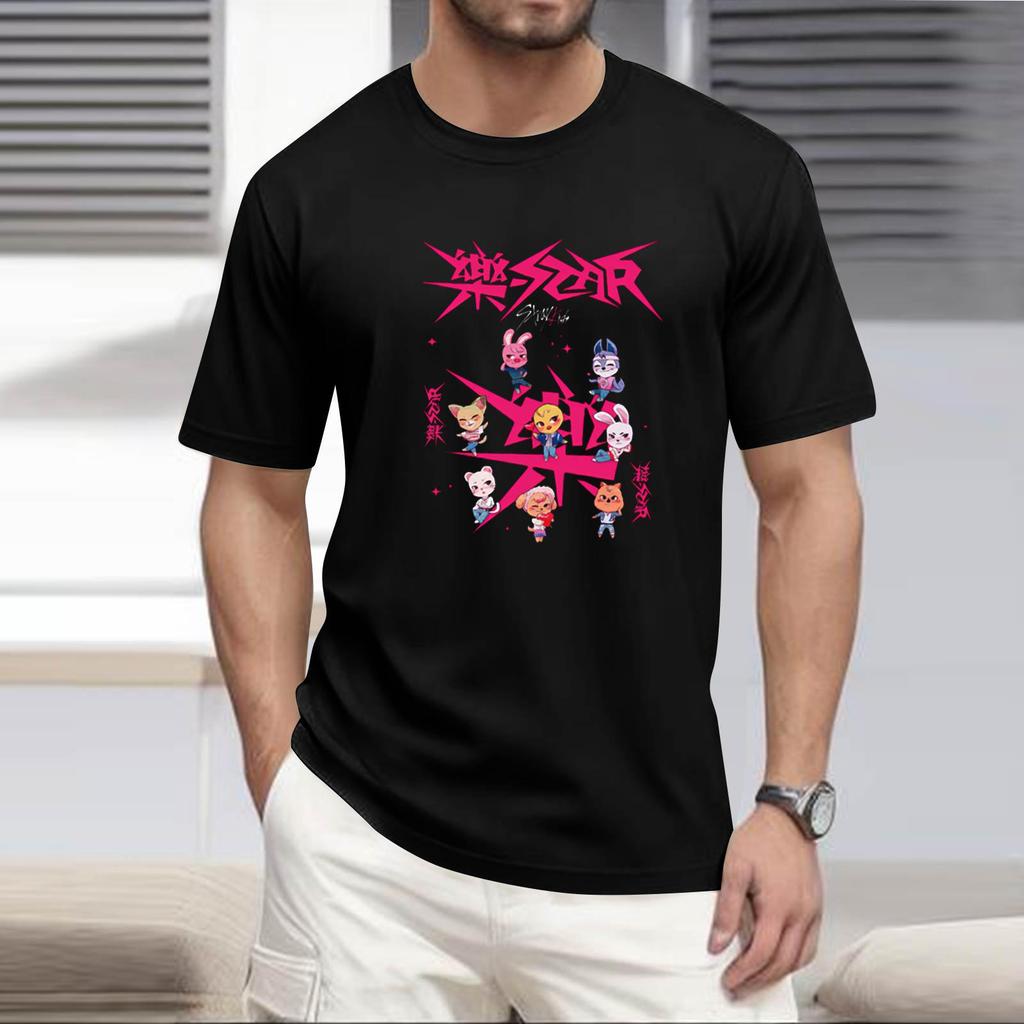 Men's Popular T-shirt Printed Round Neck Short Sleeve T-shirt