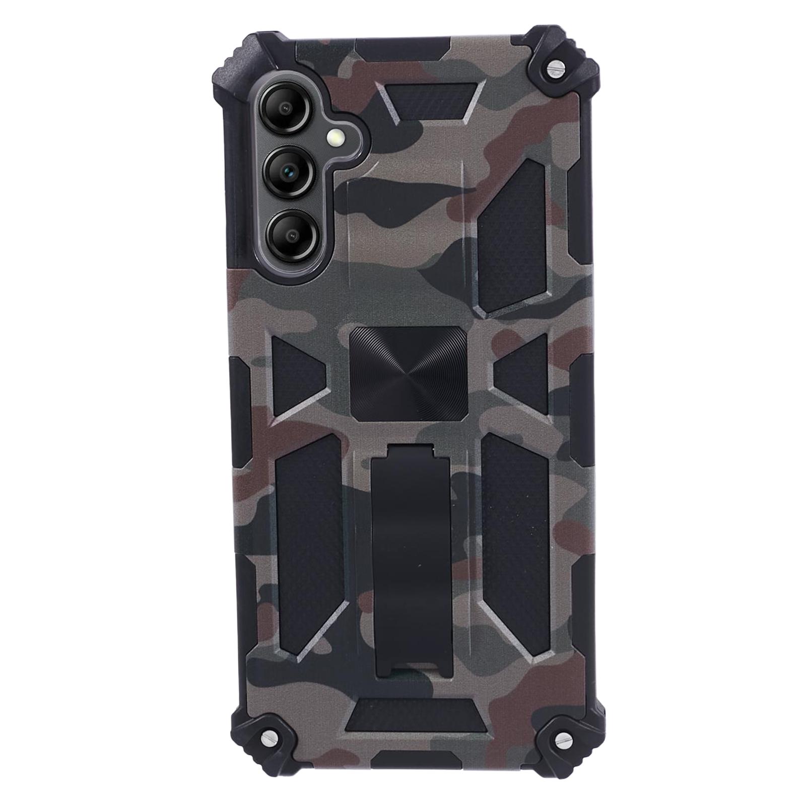 

For Samsung Galaxy A15 5G Case Camouflage Kickstand Anti-shock Phone Cover Army Green