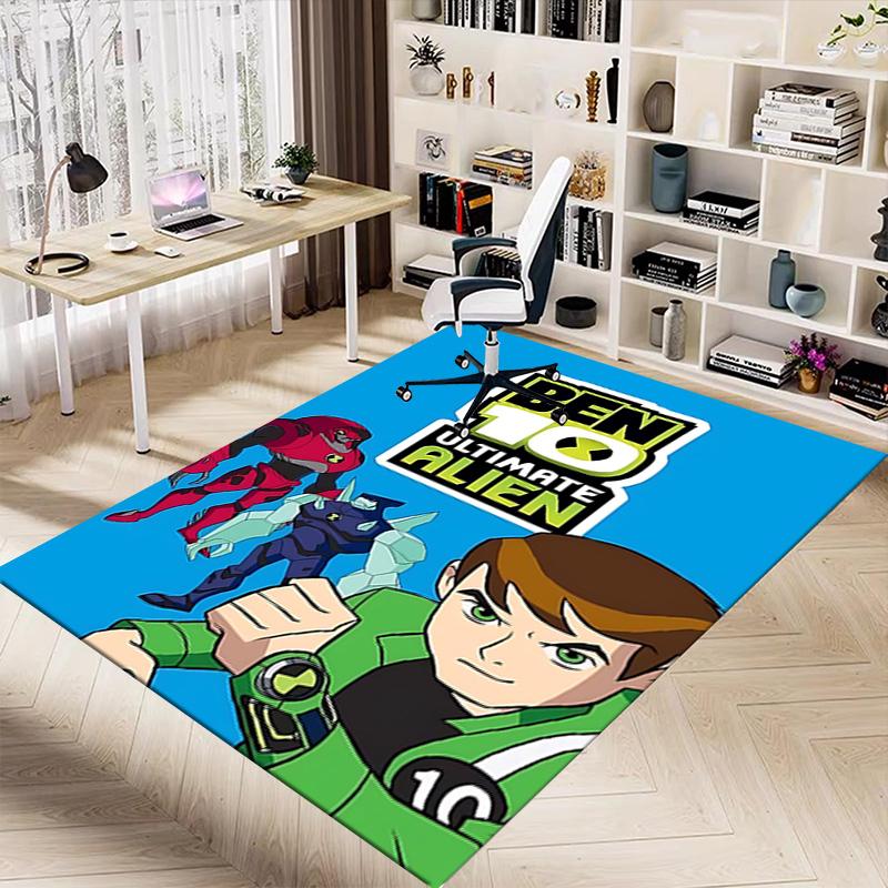 1pc Ben Ultimate Alien Carpet for Playroom Bedroom Living Room Sofa Home Decor,kids Game Area Rug Non-slip Floor Mat Y73044