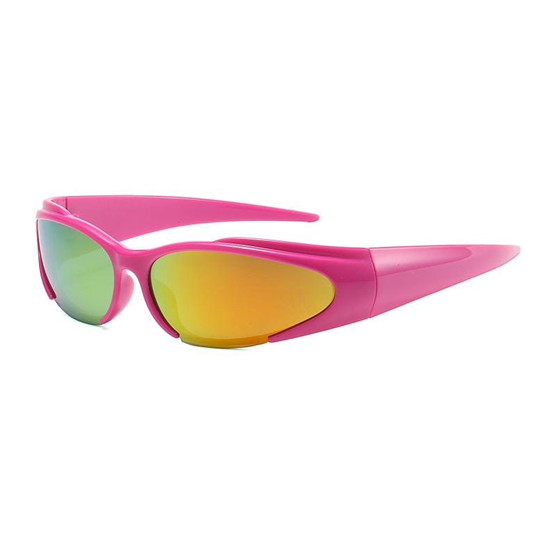 Y2K Silver Sunglasses UV400 Protection Trendy Colorful Cycling Eyewear for Women Men Future Tech Shades