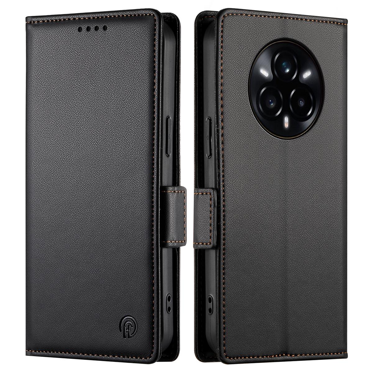 

Для Realme 14 Pro+ 5G Чохол-підставка PU Шкіряний Гаманець Чохол для телефону Black