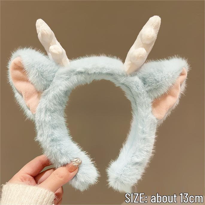 Adorable Dragon Horns Face Washing Cartoon Plush Headband for Women - 2024 Edition
