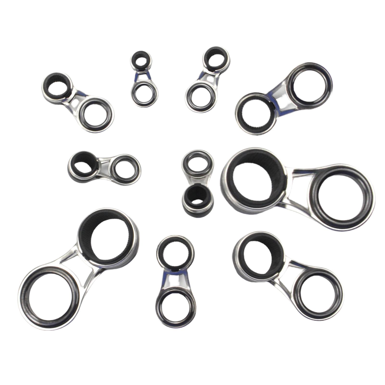 

10Pcs Fishing Rod Tip Replacements Kits 10 Size, Fishing Rod Tip Repair Kits with Stainless Steels Frame Ceramic Rings 1