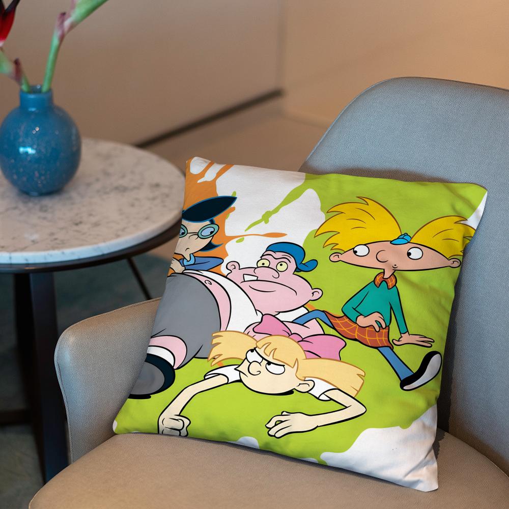 H-Hey ArnoldS Cushion Cover 2-in-1 Reversible Plush Pillow Cover | Car/Sofa/Bed | Perfect Gift