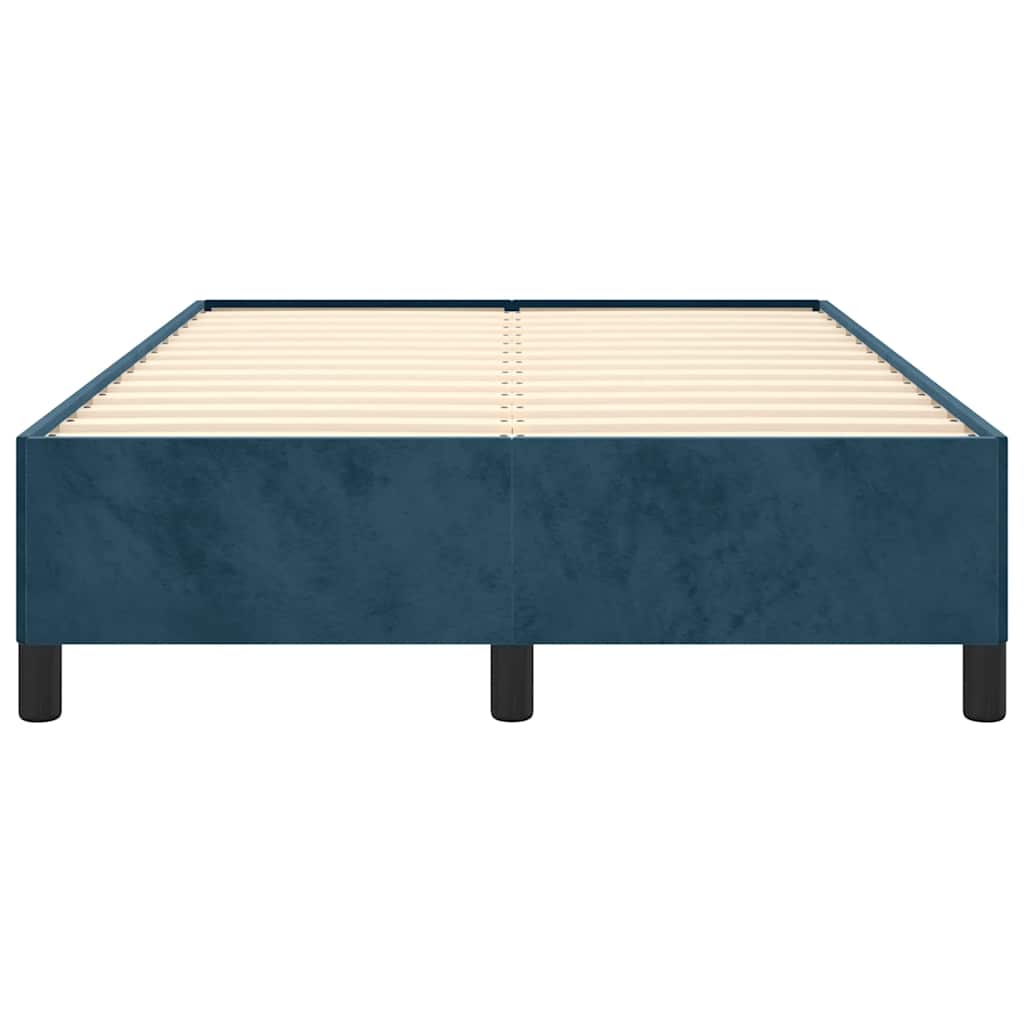 Bed Frame without Mattress Dark Blue 120 x 190 cm Velvet
