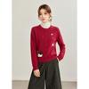 Shexi Women's 100% Cashmere Cartoon Embroidered Cardigan