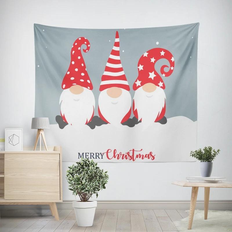 Weihnachten Neujahr Rentierschlitten Muster Wandteppich Wohnzimmer Sofa Auto Innenraum Dekowandteppich