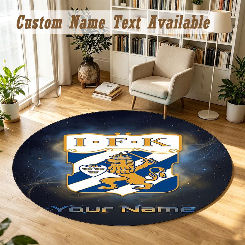 Round Rug Custom Nameifk Göteborg Pattern Non Slip Carpet Home Floor Decor