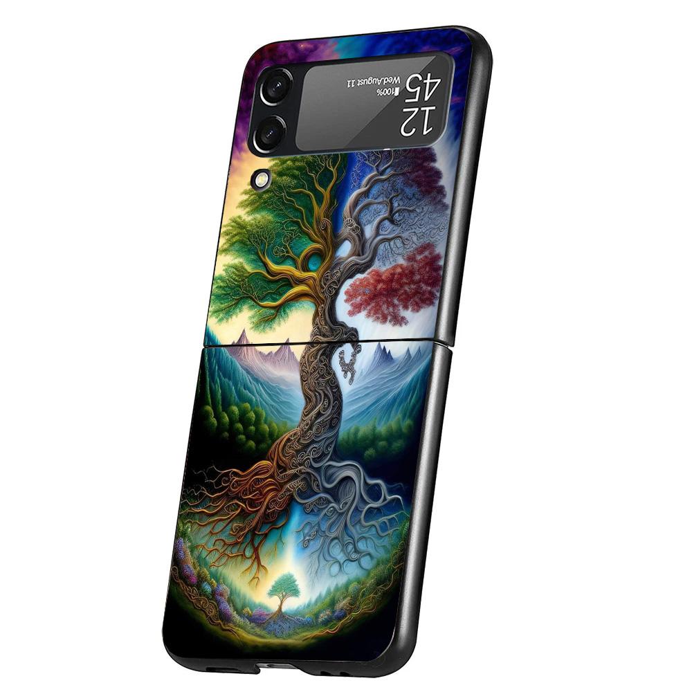 

Tree of Life Space Phone Case For Samsung Galaxy Z Flip 7 6 5 4 3 5G Cover ZFlip7 ZFlip6 ZFlip4 ZFlip5 ZFlip3 Coque Fundas Galax Samsung Z Flip 3