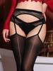 Collant da Donna Sexy 8D 912 Fili Lucidi Oleosi con Pizzo Trasparenti Senza Cavallo Calze Lisce con Reggicalze