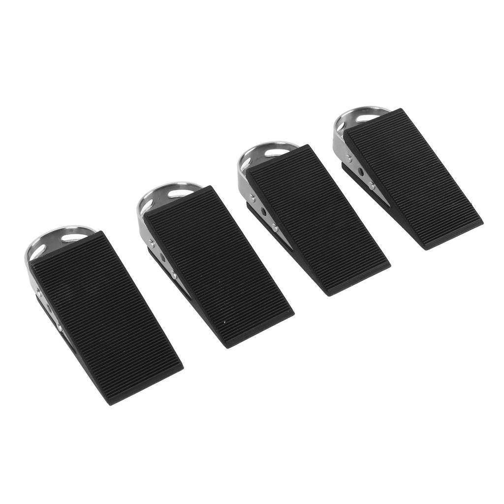 4PCS Door Stoppers for Bottom of Door Rubber Stainless Steel Anti Slip Heavy Duty Door Stop Holder for Home Dorm Office