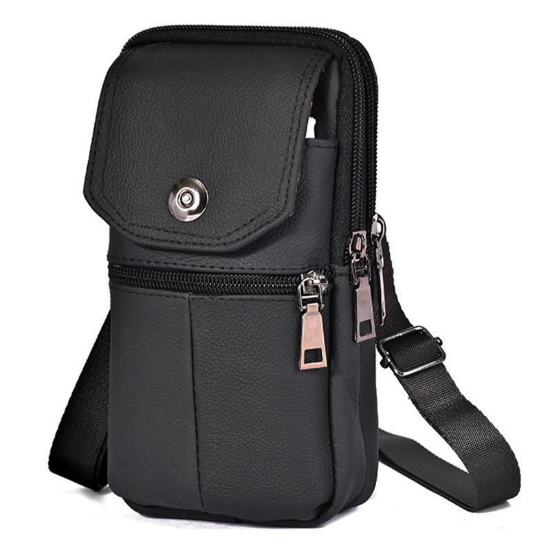 Men’s Cowhide Crossbody & Waist Phone Bag with ID Holder
