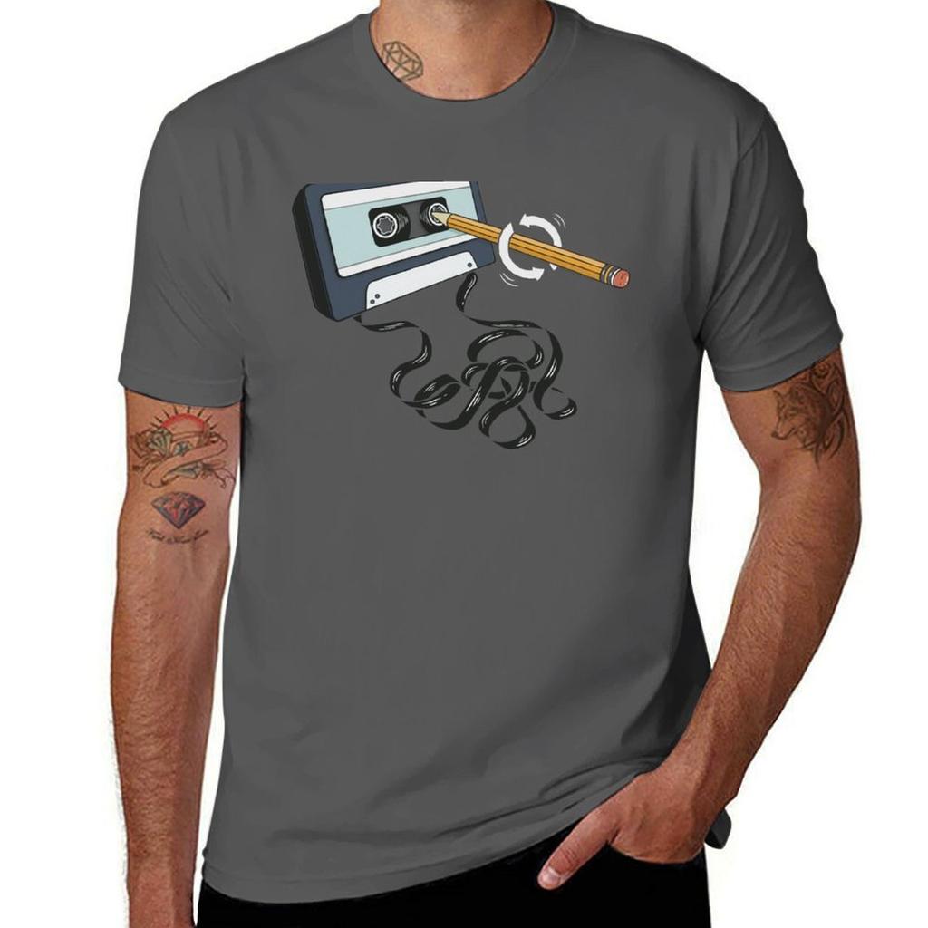 Back In The Day Retro 80s Cassette Tape Tshirt Basic Plain Short Sleeve Crew Neck Tee