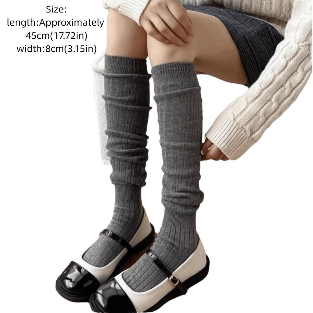 1pair Loose Long Stockings Breathable Mid-Calf Socks Sweet Lolita Ballet Stockings Women