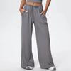 Side Pocket Wide Leg Pants Loose Casual Sports Pants Women's Elastic Drawstring Fitness Running Gym Yoga Women's Pant