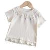 Baby Girls' Summer Short-Sleeve T-Shirt, Sweet Round Neck, Stylish Base Layer, Light Outerwear.