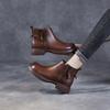 Leather Boots - Single Boot - New Style - Flat Bottom - Short Boot - Women's Shoes