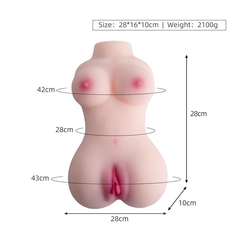 Solid TPE Sex Doll Realistic Breasts Vagina Anus Simulation Doll Airplane Cup Male Masturbator Products