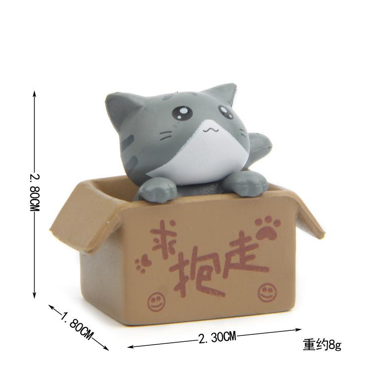 Creative Cartoon Car Ornaments Miniature Landscape Plastic Garden Kitten Statues Cute Toys