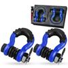 3/4” 2pcs 19Ton 42000lbs U type heavy duty drop forged D-ring shackle u-hook loop hook trailer rope automobile SUV modification