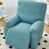 Seersucker Plaid Full-wrap Recliner Chair Cover Solid Color Armchair Cover Anti-slip Single Sofa Protector for Home Hotel Decor