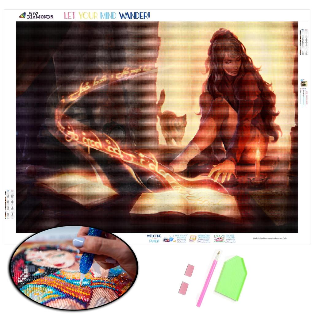 5D Diamond Painting Girl and Magic Handicraft DIY Diamond Embroidery Kit City Street Landscape Art Rhinestone Mosaic Home Decor