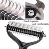 Brosse de toilettage - Râteau professionnel - Acier inoxydable - Démêlage - Pour chien et chat