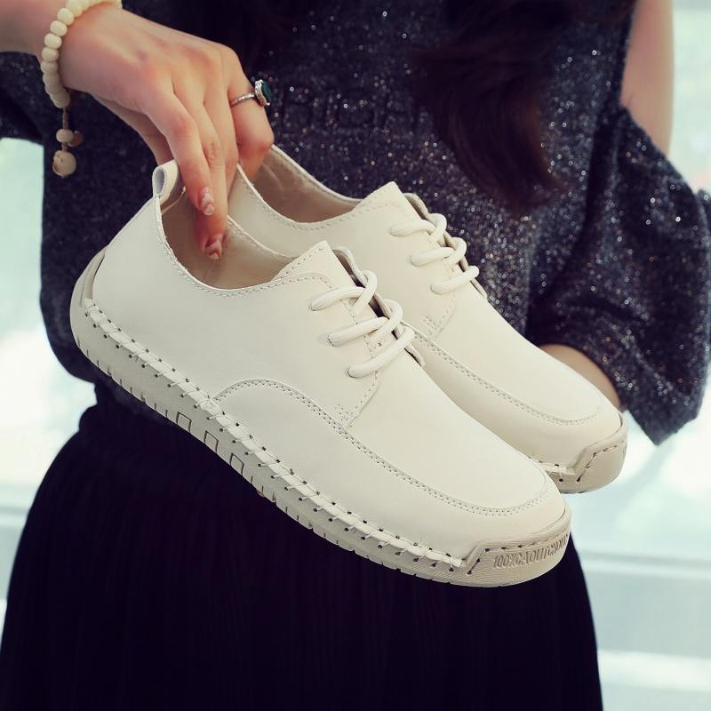 New Women's Flat Shoes Fashion Women Loafer Outdoor Slip On Women Shoes High Quality Leather Casual Shoes  Mujer Sneakers