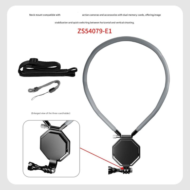 Adjustable Neck Strap Magnetic Chest Mount for ACTION 5/4/3 Cameras Quick Release Comfort Fit and Multi Angle Adjustment