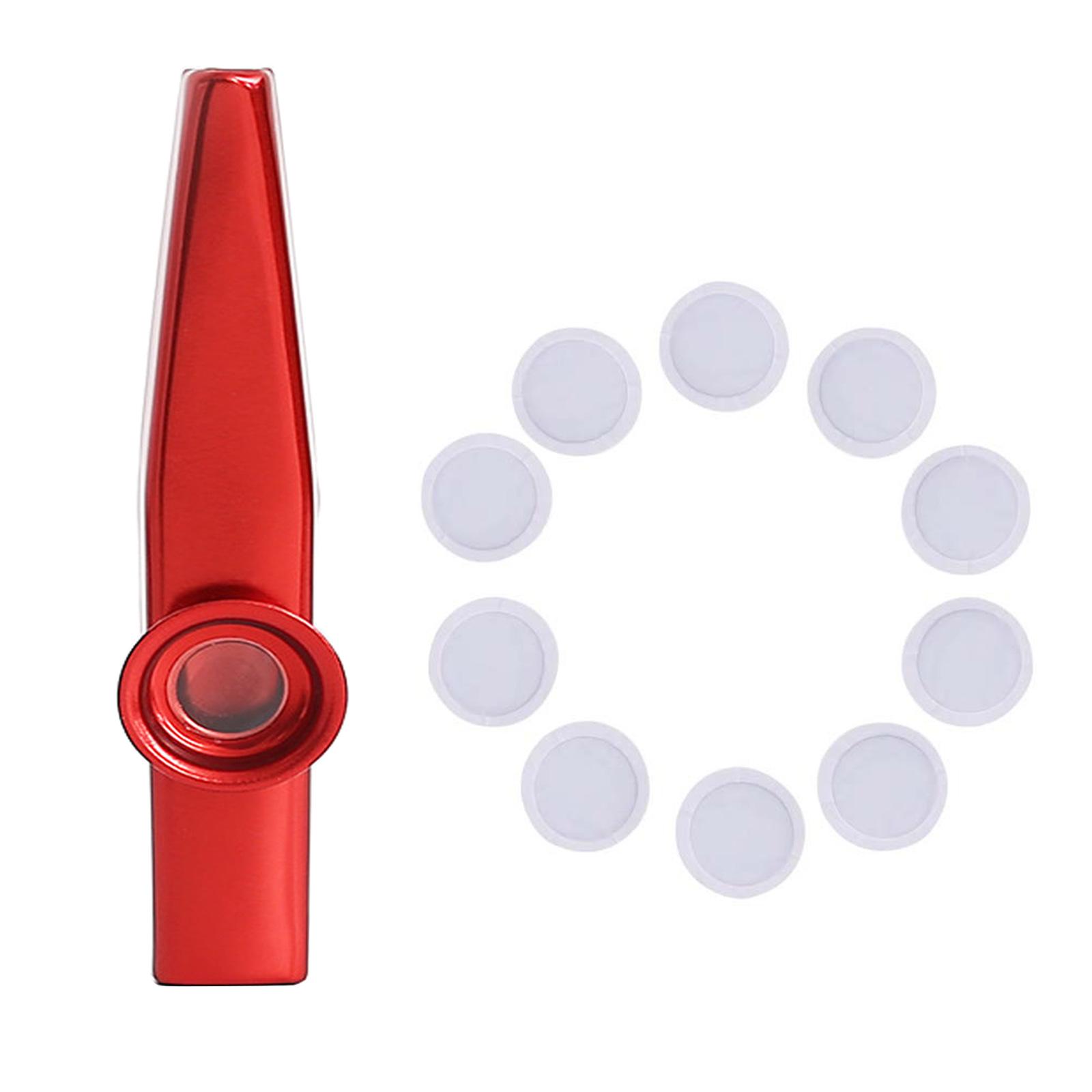 Портативные металлические казу музыкальные инструменты с 10 шт. мембран для казу-флейты, казу для рта, хороший подарок для взрослых и детей красный