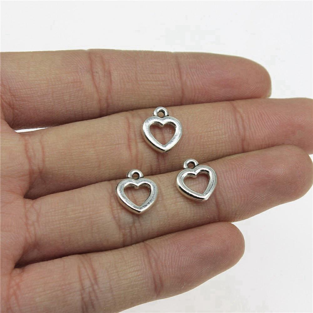 Charms Openwork Heart Pendants Vintage Jewelry Supplies QC068