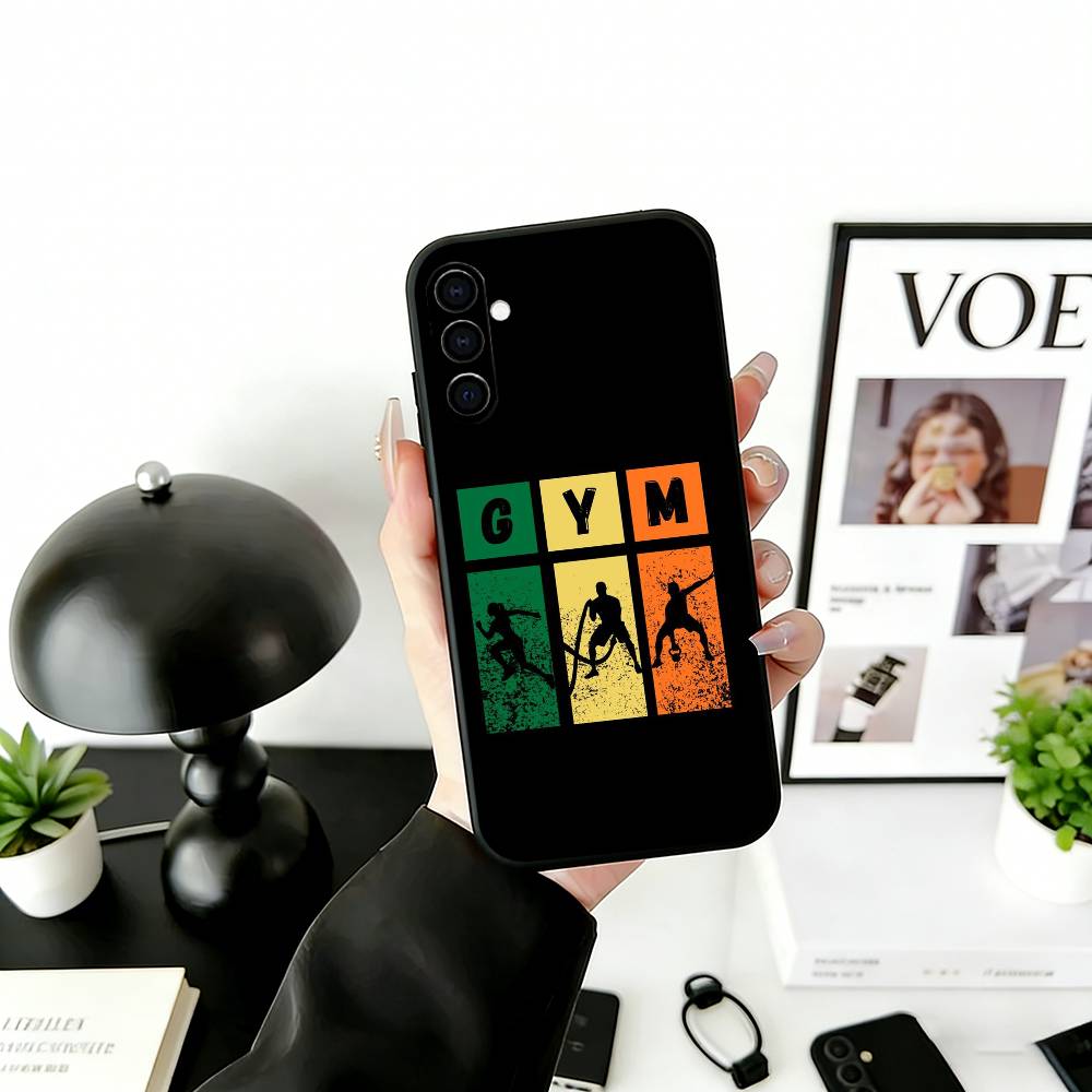 Gym Moode On Phone Case For Samsung Galaxy A73,A72,A71,A70,A53,A52,A51,Soft Silicone Black Cover