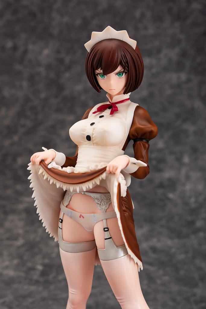Eine Figur, die möchte, dass du deine Unterwäsche zeigst, während sie einen angewiderten Blick bekommt Maid Chitose Ito Klassisch Braun Maßstab PVC Fertigfigur ver. 1/6