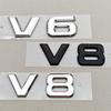 3D ABS Red Chrome Black V8 V6 Car Rear Trunk Sticker Emblem Badge Decals For TOYOTA Auto Accessories