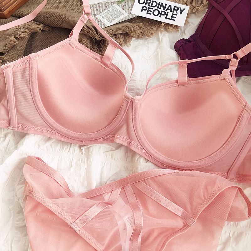 Set de lenjerie de corp de culoare nouă, Sexy Hollow Push Up Sutien Set Femei Clasic Bandage Sutien de vară Dantela Plus Size Sutien și Chiloți Seturi