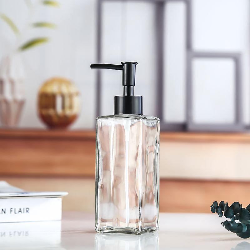 Modern Hand Sanitizer Glass Soap Container Home Hotel Make-up Remover Shampoo Collection Bottle Bathroom Decoration Accessories