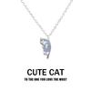 Cute Cartoon Cat Pendant Necklace For Women Metal Chain Choker Couple Friendship Party Jewelry Gift