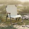 Portable Double Camping Chair Comfortable Wide Seat Folding Camp Chair With Wooden Armrests Lightweight Outdoor Armchair