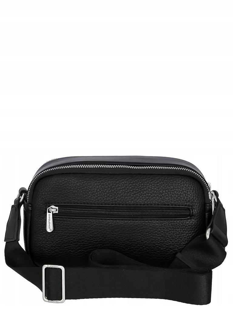 David Jones Women's Messenger Bag, Black Faux Leather