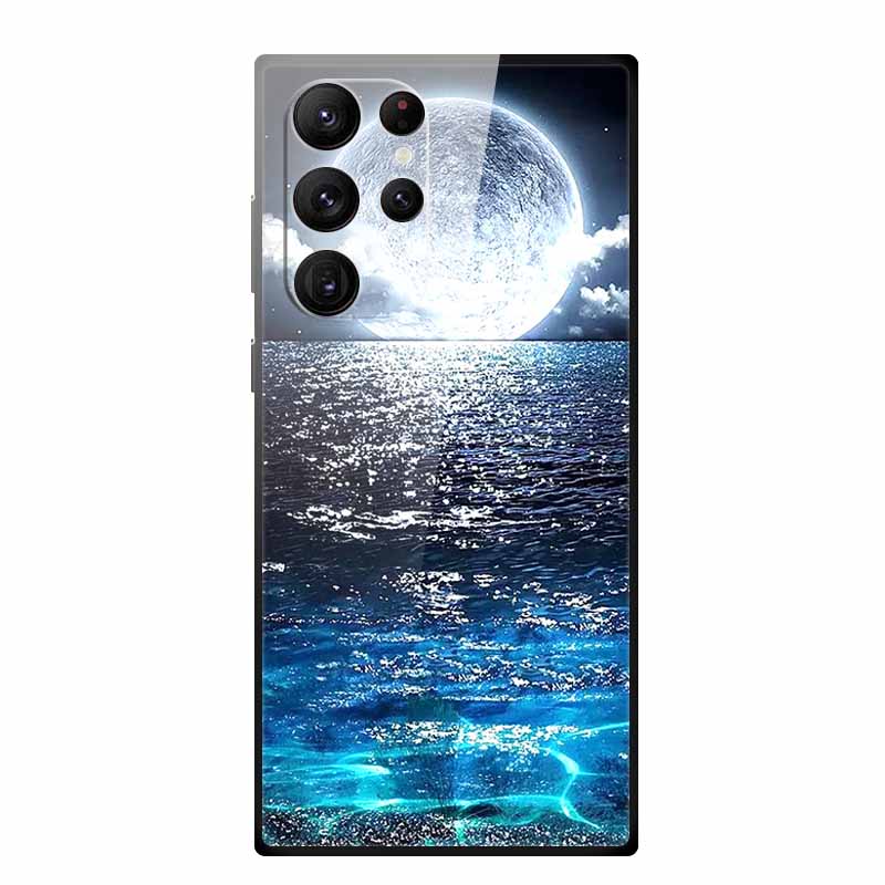 Gehärtetes Glas Case Für Samsung Galaxy S25 Ultra Case S 25 Ultra Hartes Rückseiten Cover Weicher Stoßfänger Für Samsung S23 S22 S24 Ultra Case