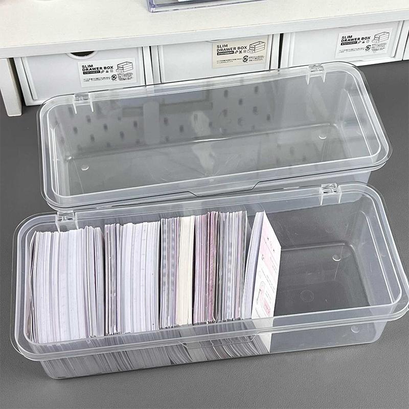 Idol Photo Storage Case Transparent Plastic Box Kpop Photocards Collection Organizer Jewelry Storage Supplies Desk Organizer Box