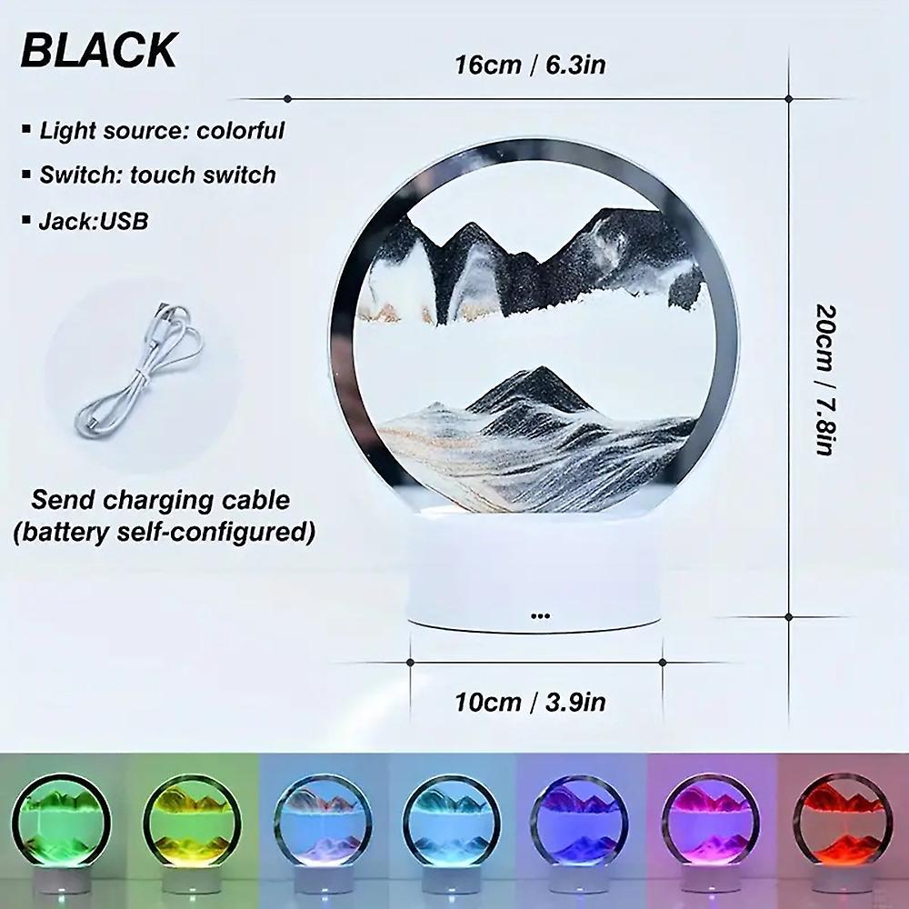 3D Standing Quicksand Painting Lamp with Light Stylish Desktop Decorative Light Gift for Birthday Christmas